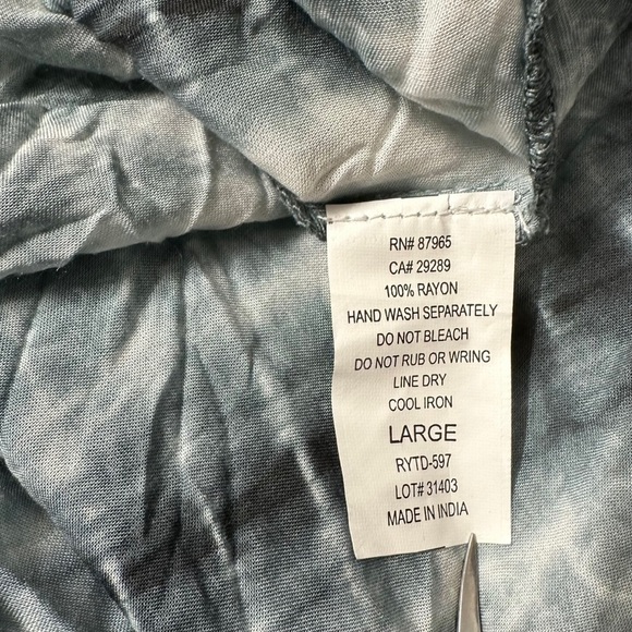 NWT | ELAN | Women’s Tie Dye Striped Black/Gray Halter Maxi Resort Dress Sz LG - Picture 6 of 7